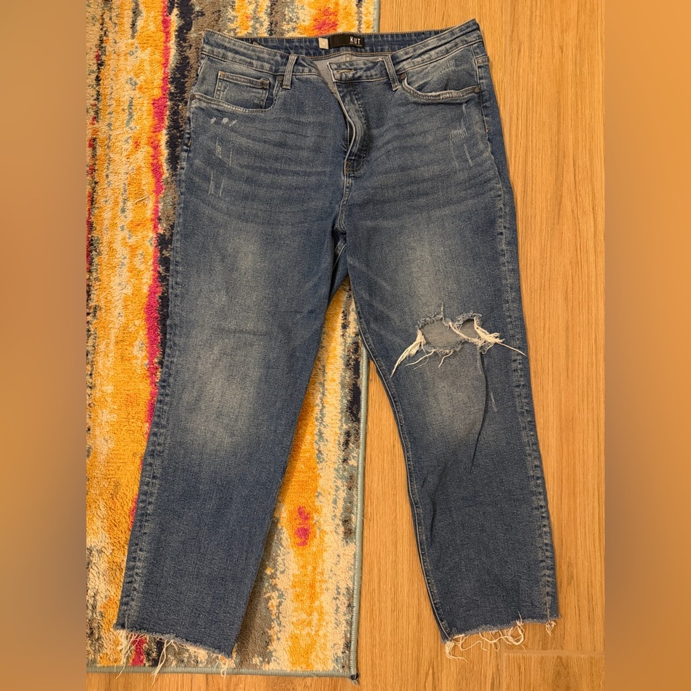 Kut Rachael Women’s Distressed Blue Denim Jeans